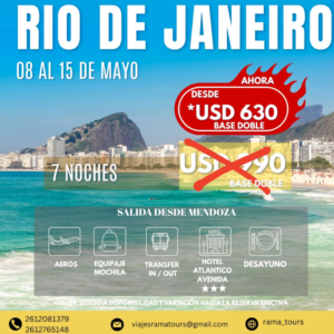 Rio de Janeiro Mayo 2026 desde Mendoza