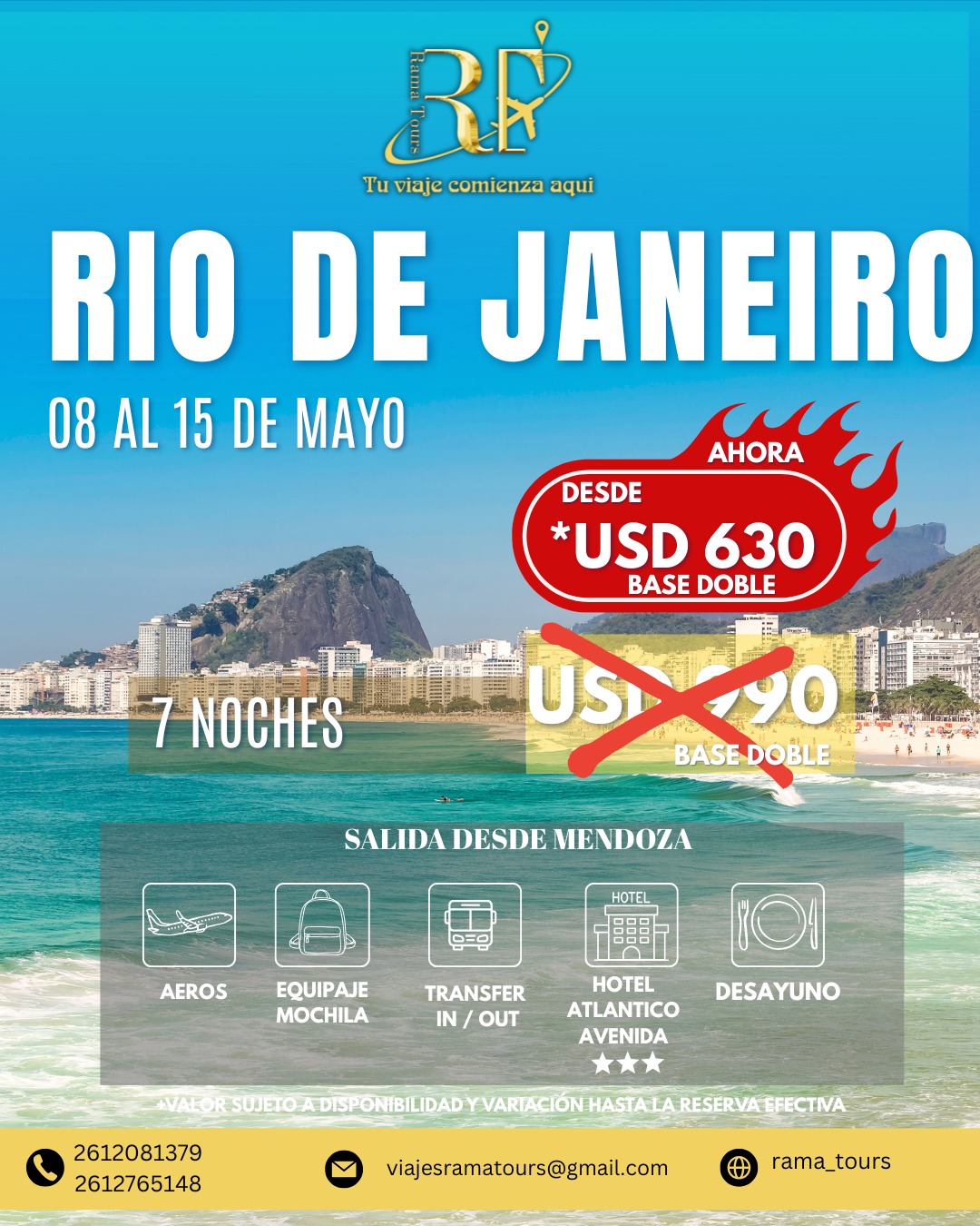 Rio de Janeiro Mayo 2026 desde Mendoza