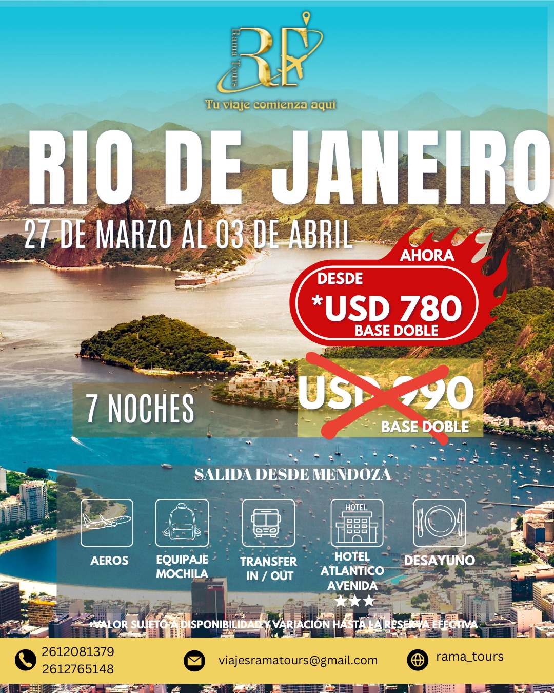 Viaje a Rio de Janeiro (del 3/3 al 3/4/2026)