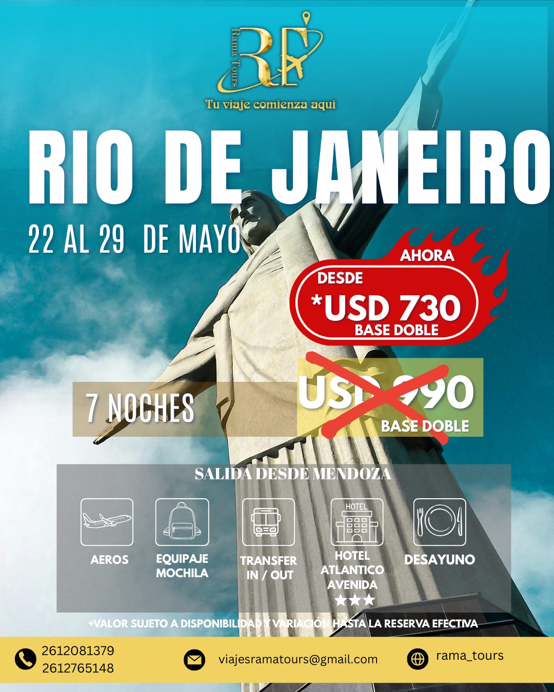 Promo Especial a Rio de Janeiro en Mayo ✈️ | Salida desde Mendoza